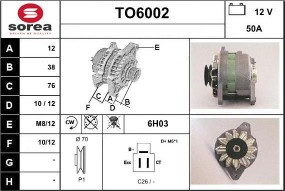 Sera TO6002 - Ģenerators autospares.lv