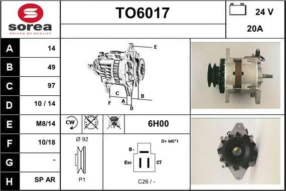 Sera TO6017 - Ģenerators autospares.lv