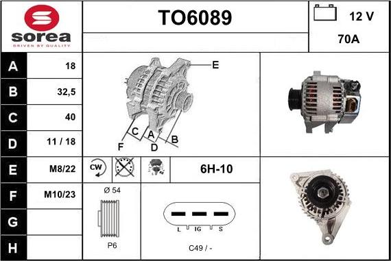 Sera TO6089 - Ģenerators autospares.lv