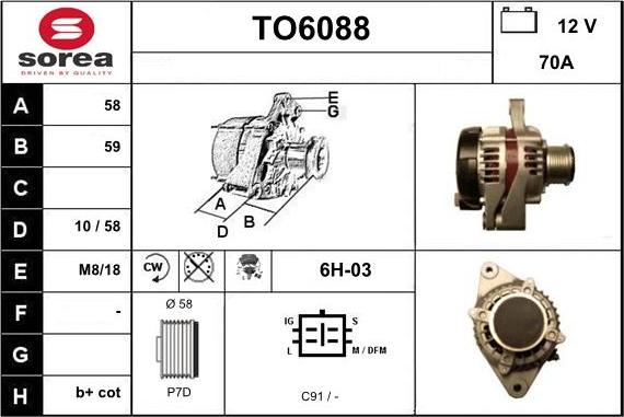 Sera TO6088 - Ģenerators autospares.lv