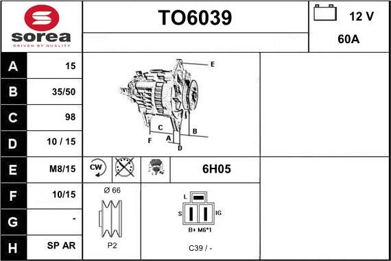 Sera TO6039 - Ģenerators autospares.lv