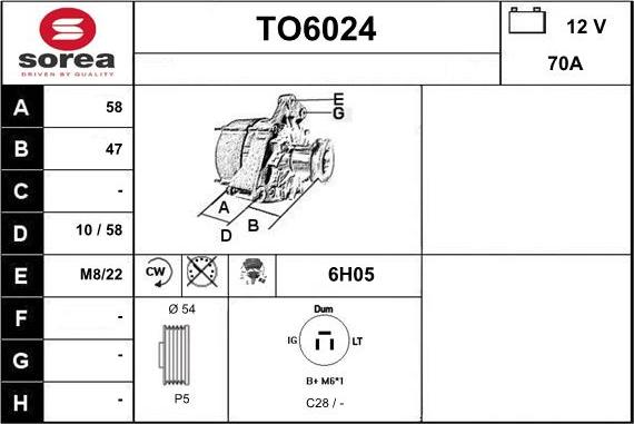 Sera TO6024 - Alternator www.autospares.lv