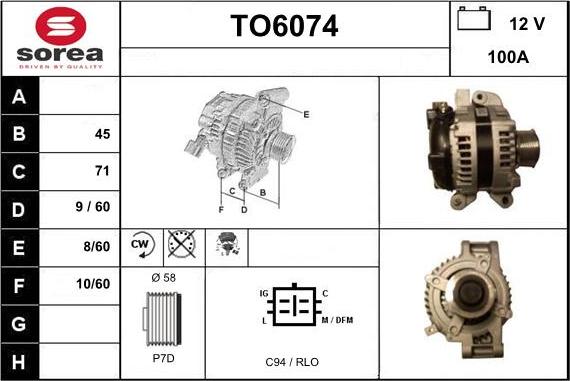 Sera TO6074 - Ģenerators www.autospares.lv