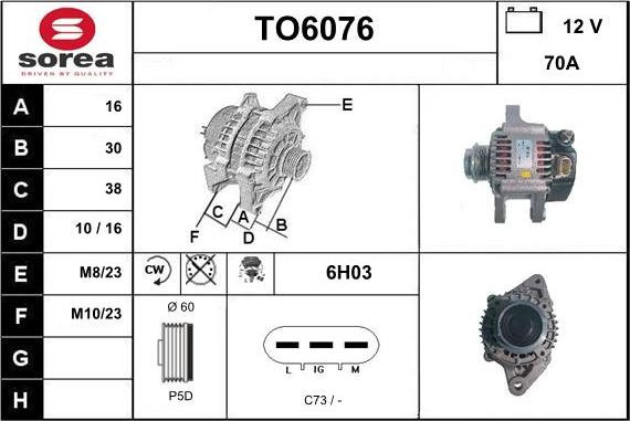 Sera TO6076 - Ģenerators autospares.lv