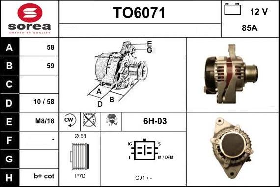 Sera TO6071 - Генератор www.autospares.lv