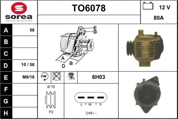 Sera TO6078 - Ģenerators autospares.lv