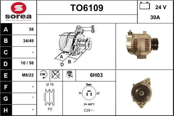 Sera TO6109 - Ģenerators autospares.lv