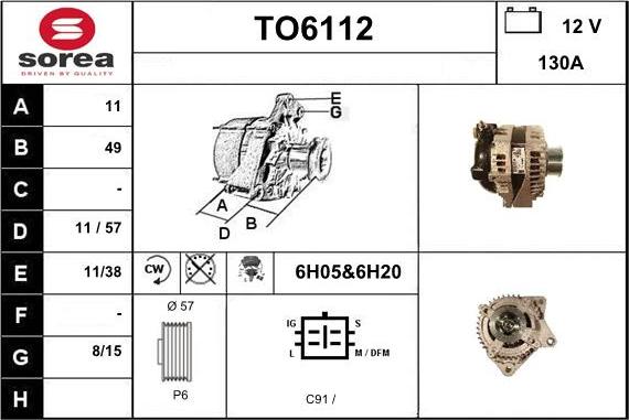 Sera TO6112 - Ģenerators autospares.lv