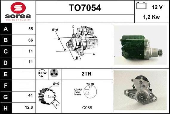 Sera TO7054 - Starteris autospares.lv