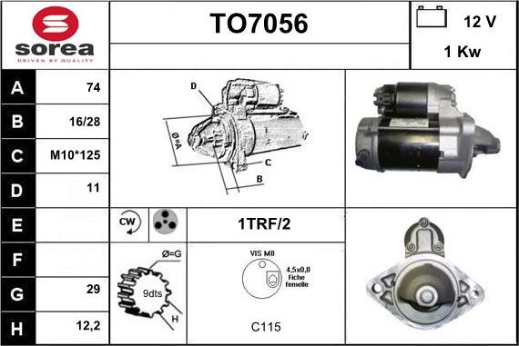 Sera TO7056 - Starteris autospares.lv