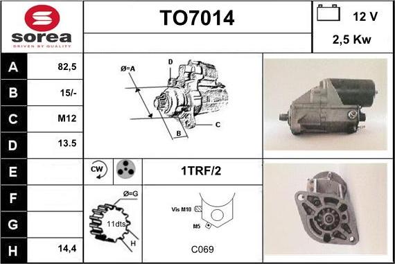 Sera TO7014 - Starteris www.autospares.lv