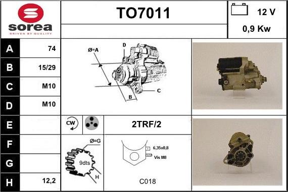 Sera TO7011 - Starteris autospares.lv