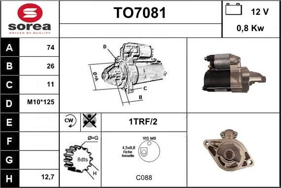 Sera TO7081 - Starter www.autospares.lv