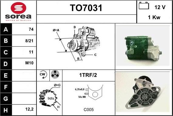 Sera TO7031 - Starteris autospares.lv