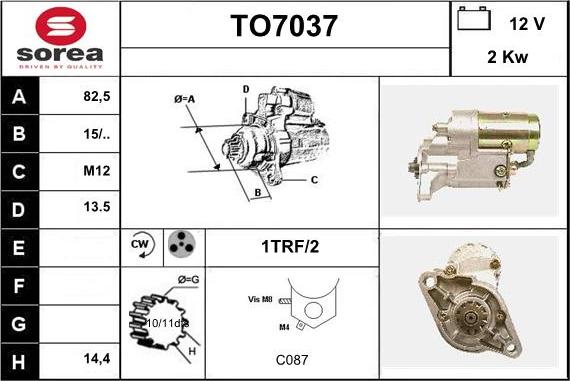 Sera TO7037 - Starteris autospares.lv