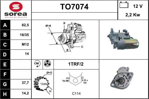 Sera TO7074 - Starteris www.autospares.lv