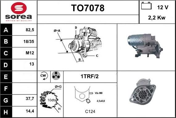 Sera TO7078 - Starter www.autospares.lv