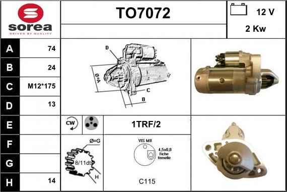 Sera TO7072 - Starteris autospares.lv