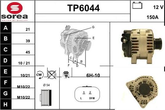 Sera TP6044 - Alternator www.autospares.lv