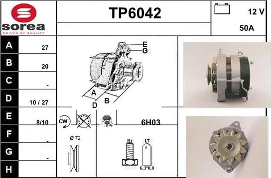 Sera TP6042 - Генератор www.autospares.lv