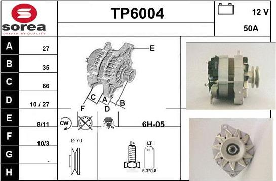 Sera TP6004 - Alternator www.autospares.lv