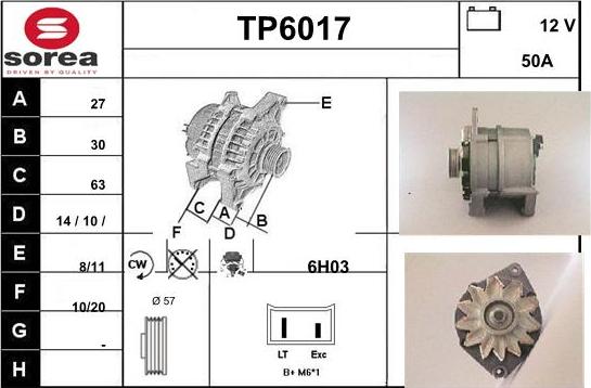 Sera TP6017 - Ģenerators www.autospares.lv