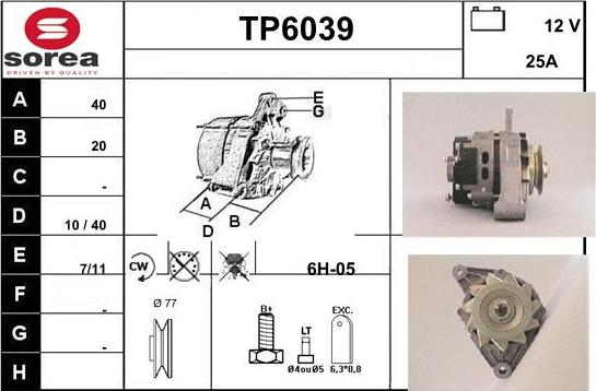 Sera TP6039 - Генератор www.autospares.lv