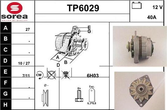 Sera TP6029 - Alternator www.autospares.lv