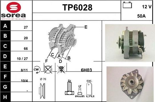 Sera TP6028 - Ģenerators www.autospares.lv