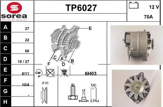 Sera TP6027 - Генератор www.autospares.lv