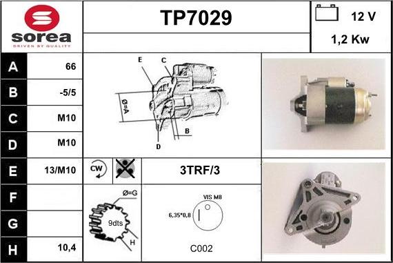 Sera TP7029 - Starteris autospares.lv