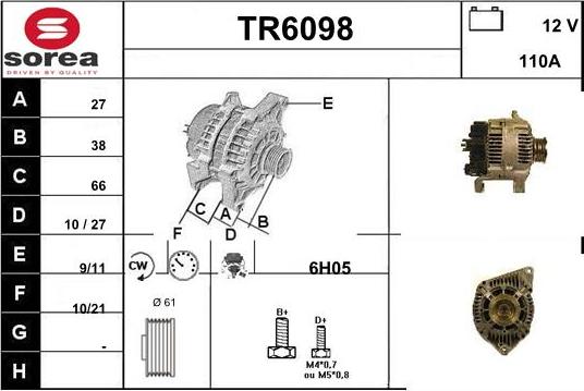 Sera TR6098 - Alternator www.autospares.lv