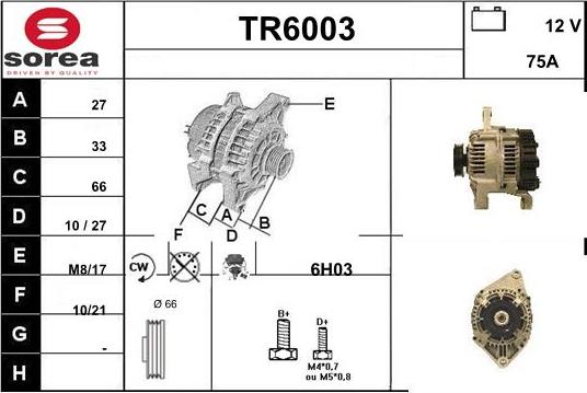 Sera TR6003 - Генератор www.autospares.lv