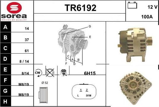 Sera TR6192 - Alternator www.autospares.lv