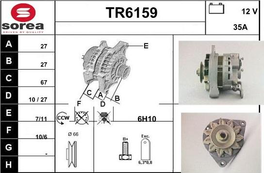 Sera TR6159 - Alternator www.autospares.lv