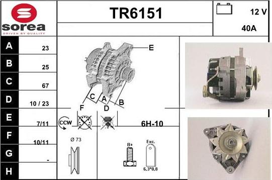 Sera TR6151 - Alternator www.autospares.lv