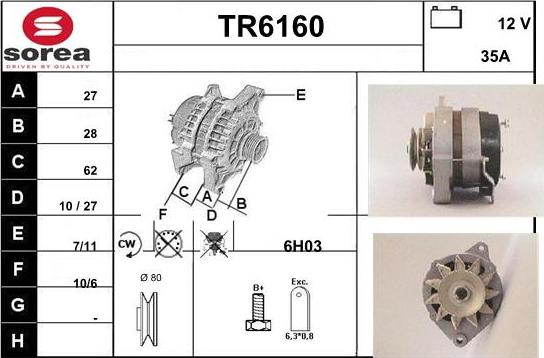 Sera TR6160 - Alternator www.autospares.lv