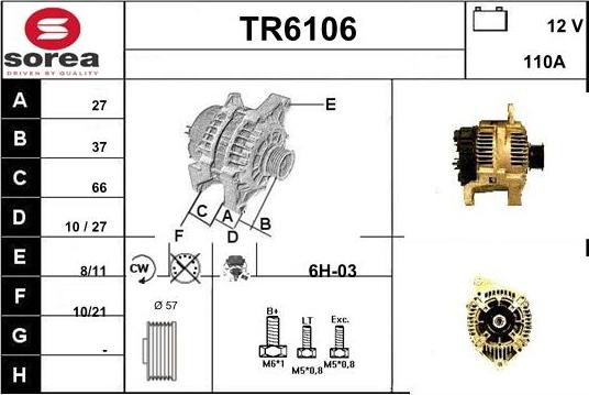 Sera TR6106 - Alternator www.autospares.lv