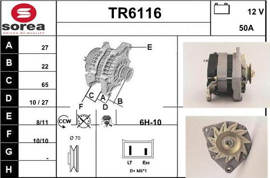 Sera TR6116 - Alternator www.autospares.lv