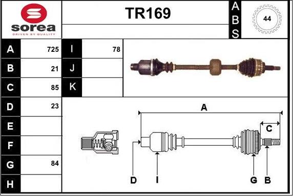 Sera TR169 - Piedziņas vārpsta autospares.lv