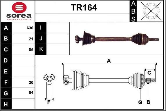 Sera TR164 - Piedziņas vārpsta autospares.lv