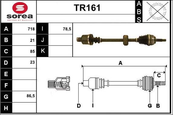 Sera TR161 - Piedziņas vārpsta autospares.lv