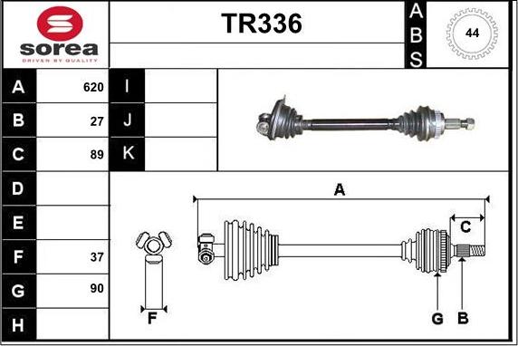 Sera TR336 - Piedziņas vārpsta autospares.lv