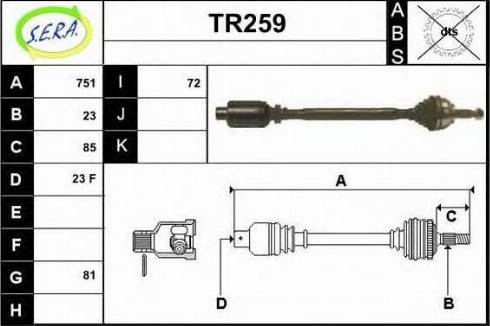 Sera TR259 - Piedziņas vārpsta autospares.lv