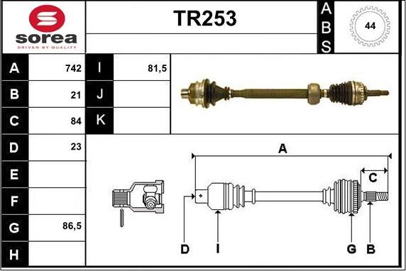 Sera TR253 - Piedziņas vārpsta autospares.lv