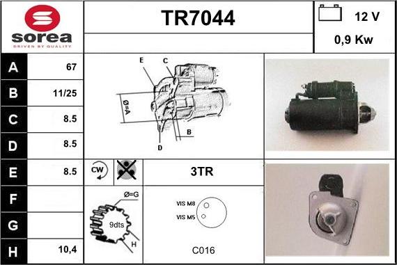 Sera TR7044 - Starteris autospares.lv