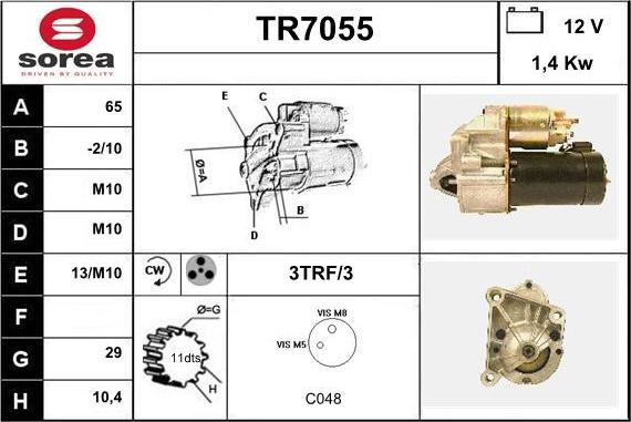 Sera TR7055 - Starteris autospares.lv