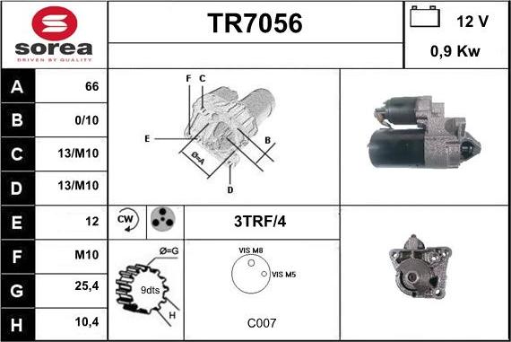 Sera TR7056 - Starteris www.autospares.lv