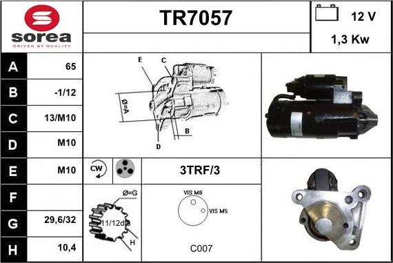 Sera TR7057 - Starteris www.autospares.lv