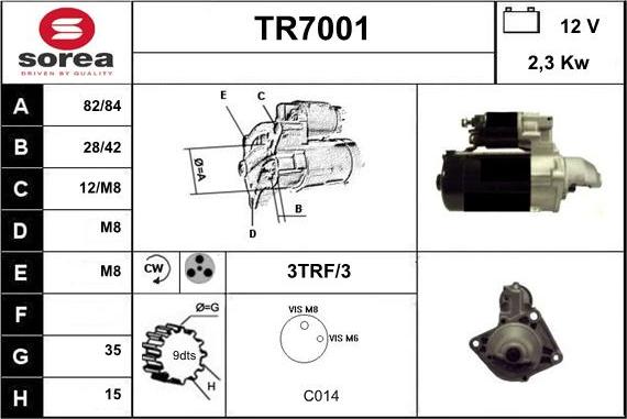 Sera TR7001 - Стартер www.autospares.lv